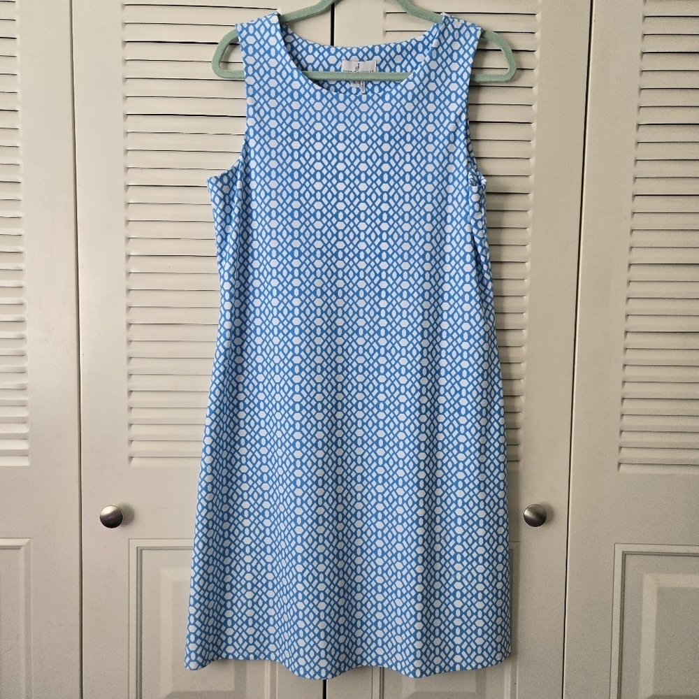 Jude Connally Sleeveless Dress Blue/white Size L